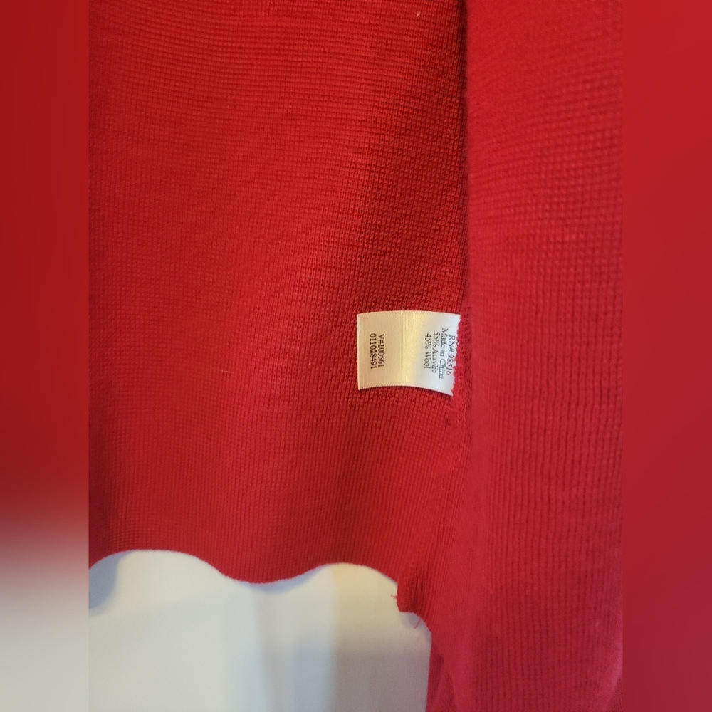 🖤COLDWATER CREEK SZ M Red Double-Breasted Women's Sweater Cardigan - Picture 4 of 5